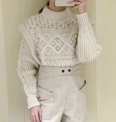 Solid Color Women's Knitted Sweater