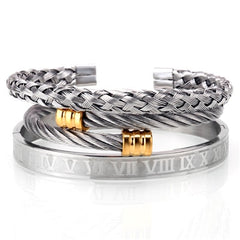 Mcllroy 3pcs/set Luxury Gold/steel 316L Stainless Steel Wristband