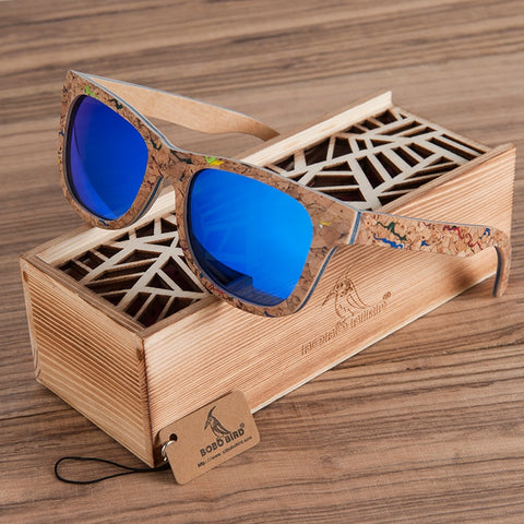 BOBO BIRD Mirror Wood Sunglasses