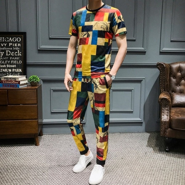 FNC men creative T-shirt and pants
