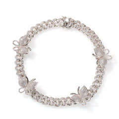 Uwin 12mm Cuban Pink Butterfly Necklace