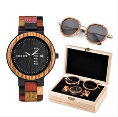 BOBO BIRD Wooden Sunglasses+Men Watches