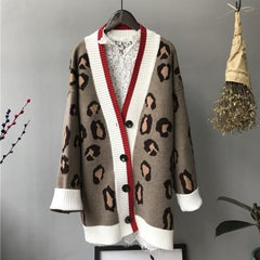 FNC Autumn Winter Knitted Leopard Sweaters