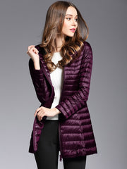 Woman Spring Padded Hooded Long Jacket