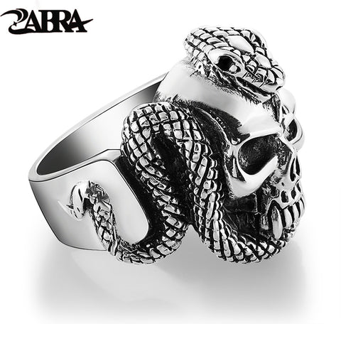 ZABRA 100% 925 Sterling Silver Skull Ring