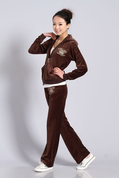 Spring / Fall Women'S Brand Velvet Fabric suit