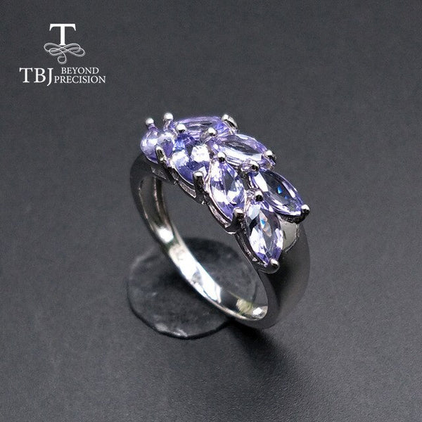 Natural gemstone tanzanite jewelry set sterling silver earring&rings