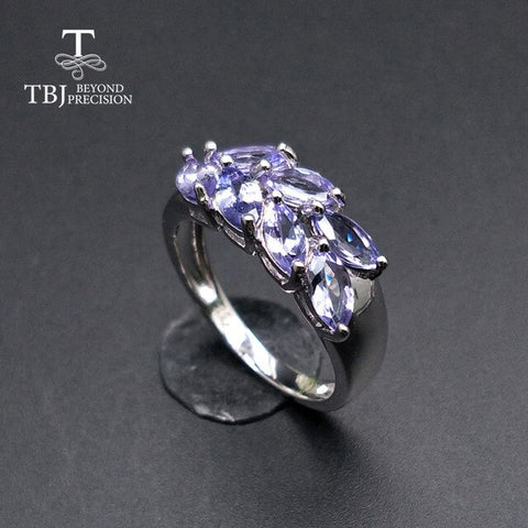 Natural gemstone tanzanite jewelry set sterling silver earring&rings