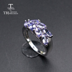 Natural gemstone tanzanite jewelry set sterling silver earring&rings