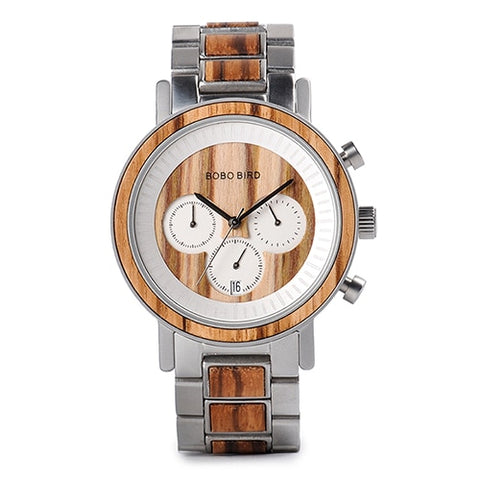 BOBO BIRD Stainless Steel Wooden Watch