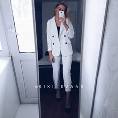 FNC Work Fashion Pant Suits 2 Piece Set
