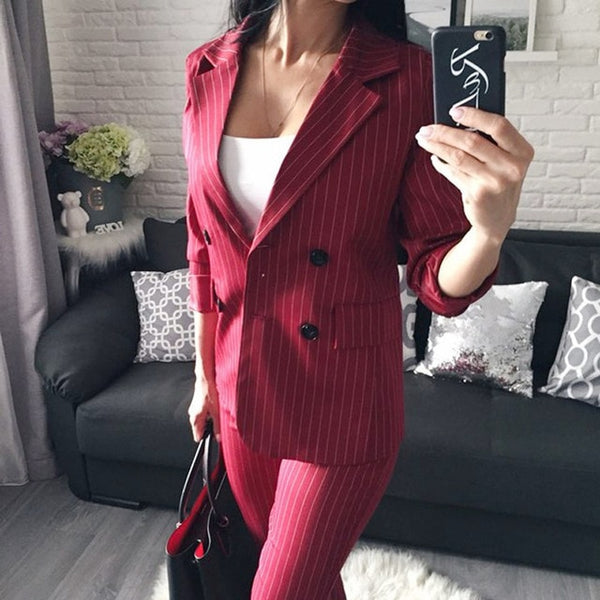 FNC Work Fashion Pant Suits 2 Piece Set