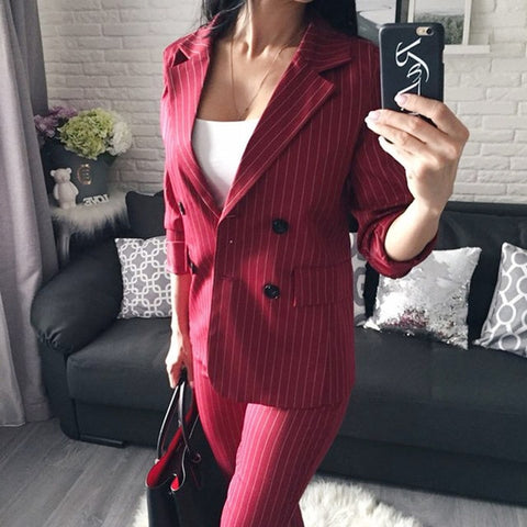 FNC Work Fashion Pant Suits 2 Piece Set