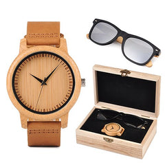 BOBO BORD Bamboo Men Watch + Sunglass