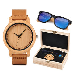 BOBO BORD Bamboo Men Watch + Sunglass
