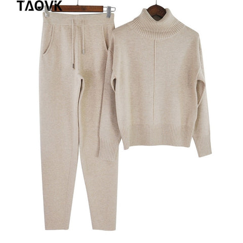 TAOVK Winter Woolen Knitted Warm Suit