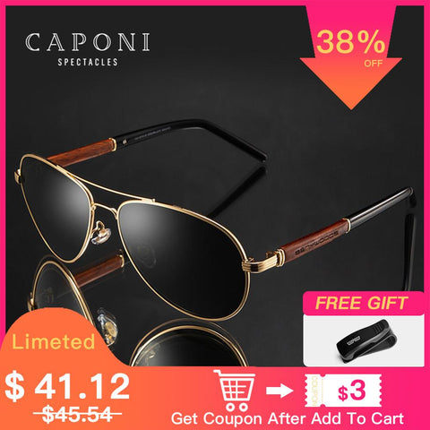 CAPONI 2020 Pilot Sunglasses Polarized UV400