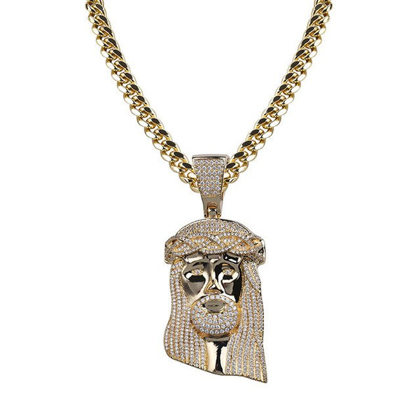 FNC Ice out Jesus Corolla pendant hip hop necklace