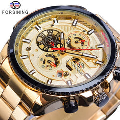 Forsining Three Dial Calendar Stainless Steel watch