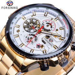 Forsining Three Dial Calendar Stainless Steel watch