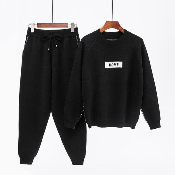 FNC autumn winter Woolen and Cashmere Knitted warm Suit