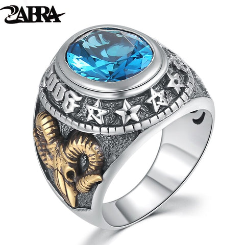 ZABRA Argent Bleu Zircon rings