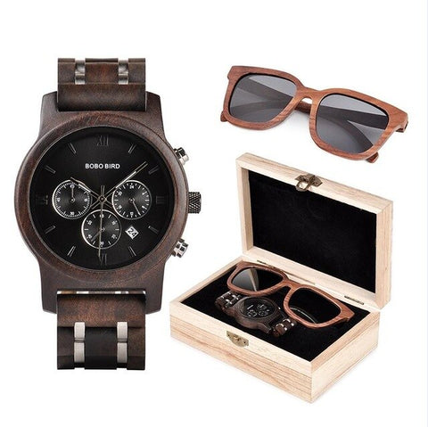 BOBO BIRD Wooden Watches+Men Sunglasses