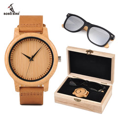 BOBO BORD Bamboo Men Watch + Sunglass
